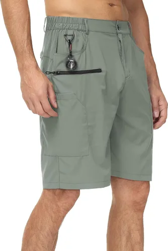 Miniatura 2 de Fjnbbiot Pantalones cortos de verano para hombre, estilo cargo, de secado rápido, pantalones cortos de golf, 7 bolsillos, Waterproff