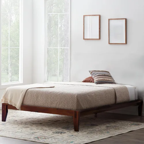 Miniatura 12 de Main + Mesa Yume - Cama moderna de plataforma de madera maciza con carpintería japonesa, acabado negro, tamaño Queen