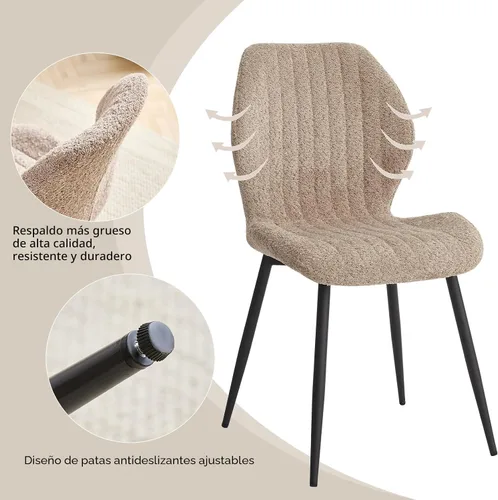 Miniatura 6 de Juego de mesa de comedor redonda de 47 pulgadas para 4 con sillas, mesa de cocina y sillas, juego de sillas modernas de mediados de siglo con patas