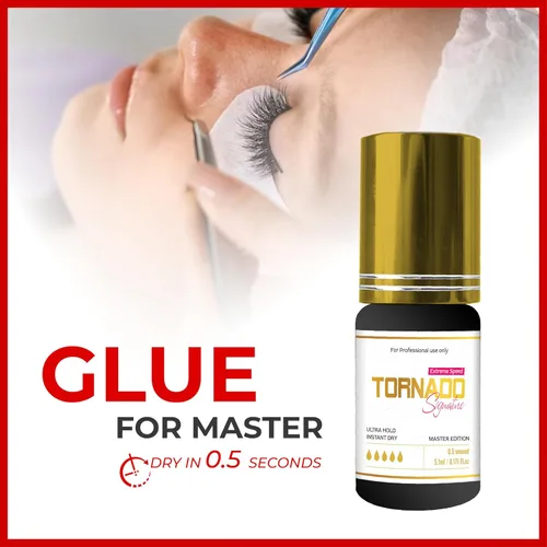Miniatura 2 de THE LASH SUPPLY Pegamento de extensión de pestañas Tornado de 0.17 onzas, suministros de extensión de pestañas, viscosidad media, retención – hasta