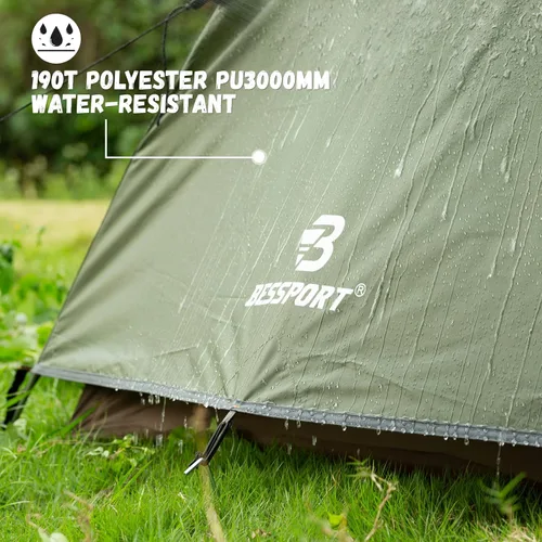 Miniatura 5 de Bessport Tienda de campaña para 2-3 personas, tienda de campaña ligera para mochileros, impermeable, resistente al viento, dos puertas, fácil