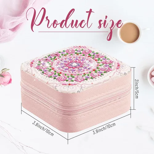 Miniatura 2 de Hinly 2 Piezas Caja de Almacenamiento Portátil para Pintura de Diamantes, Organizador de Joyería de Arte DIY, Accesorios de Pintura de Diamantes