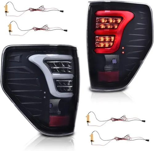 Miniatura 17 de G-PLUS Juego de luces traseras compatibles con Ford F150 2015 2016 2017, luces traseras izquierda y derecha, luces de freno con bombilla lente
