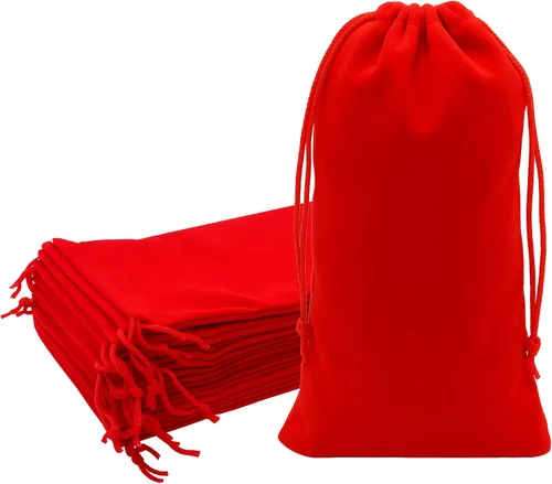 Miniatura 84 de Mandala Crafts Bolsas de terciopelo negro con cordón de 14 x 14 pulgadas, 10 bolsas grandes de terciopelo con cordón a granel para regalos de fiesta