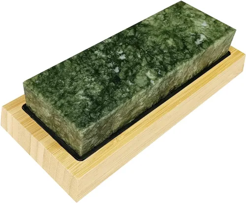 Piedra de afilar de pulido de gran tamaño, grano 10000 # afilador de cuchillos piedra de afilar final pulido fino piedra aceitosa verde natural para