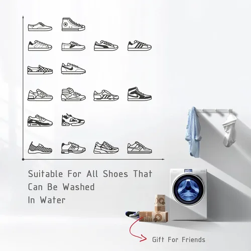 Miniatura 8 de Bolsa para lavadora de zapatos, bolsa de zapatos para lavar con árboles de zapatos ajustables, bolsa de zapatos para lavandería para 2 zapatos