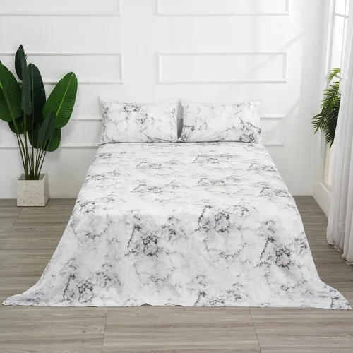 Miniatura 42 de Juego de sábanas de cama de 4 piezas - Tamaño completo - Juego de sábanas de cama de microfibra suave y duradera, bolsillo profundo, resistente a