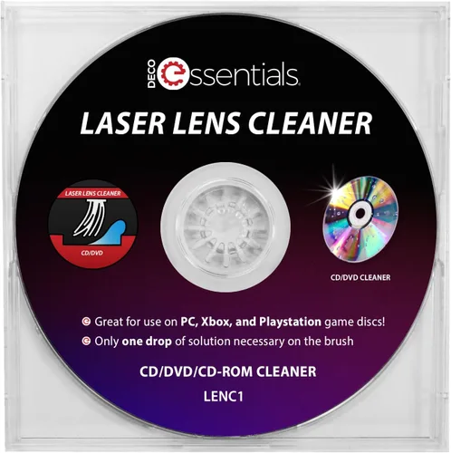 Miniatura 2 de Deco Essentials Limpiador de lentes láser para reproductores de CD/DVD, incluye solución de limpieza, mejora la calidad de reproducción y prolonga
