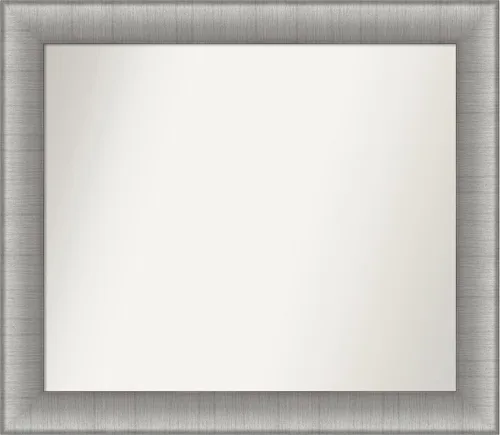 Miniatura 453 de Amanti Art Espejo de baño plateado para sobre fregadero, 28 x 47 pulgadas, espejo rectangular de plata imperial, marco de madera tradicional de gran