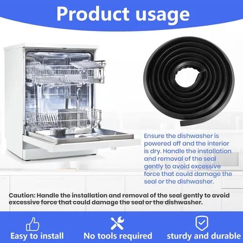 Miniatura 3 de Actualización DD62-00043A para sello de puerta de la tina frontal del lavaplatos Samsung, actualización de goma - Compatible con piezas