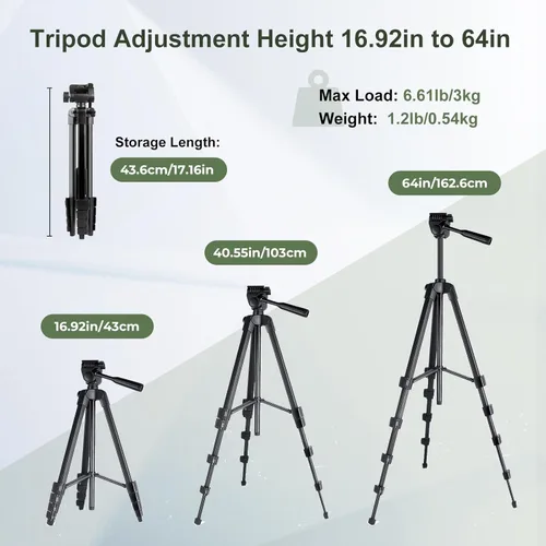 Miniatura 3 de 25-75x60 Mira de Observación con Trípode de 64 Pulgadas, Bolsa de Transporte - Miras de Observación de Visión Clara en Baja Luz - Miras