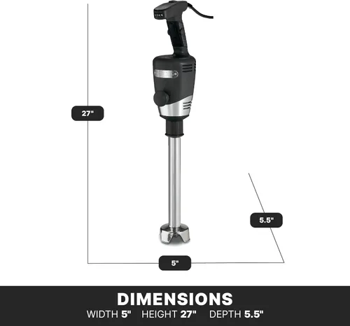 Miniatura 5 de Waring Commercial Big Stix batidora de inmersión con eje desmontable, Negro/Plateado