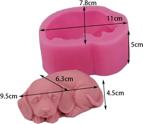 Miniatura 2 de Moldes de vela de silicona para perros 3D, molde de jabón lindo para cachorros, pastel de chocolate, fondant, molde para hornear