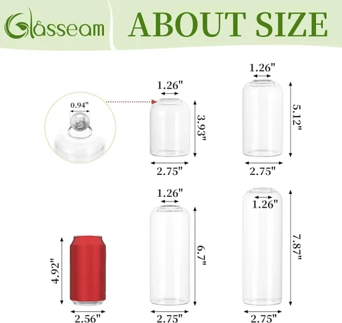Miniatura 3 de Glasseam Jarrón de cristal para centros de mesa: 12 piezas pequeño florero a granel para un solo ramo de rosas, modernos centros de mesa