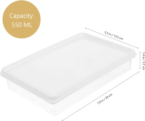 Miniatura 6 de Luxshiny Recipiente de almacenamiento de tocino para refrigerador, contenedor de tocino de plástico de 18.6 fl oz, recipiente de tocino de cocina