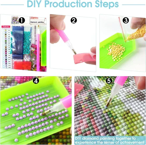 Miniatura 5 de Pavemlo Kits de arte de diamantes 5D para adultos que reflejan la cabeza de león, arte de diamantes de perforación completa, pintura de animales