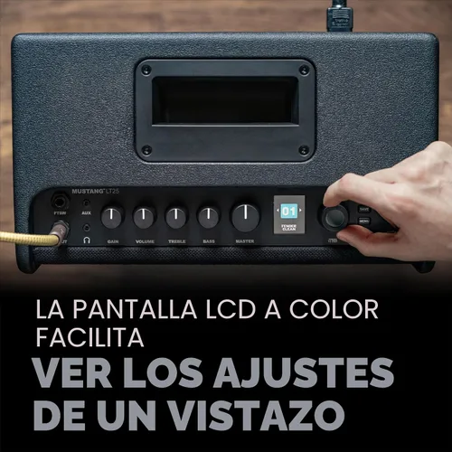 Miniatura 3 de Fender Mustang LT25 Amplificador de guitarra, amplificador combinado de 25 W, con 2 años de garantía, 30 efectos preestablecidos con interfaz