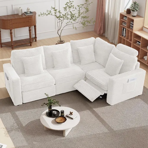 Miniatura 8 de RARZOE Módulo de Reposabrazos para Sofá Seccional Modular, Reposabrazos de Pana Módulo de Sofá Modular Parte Lateral para Sala de Estar Sofá