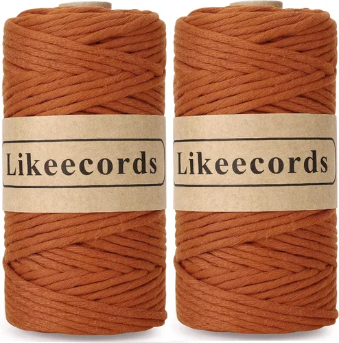 Miniatura 24 de Likeecords - Cuerda de macramé de 4 mm de un solo hilo, 80 m de cuerda de macramé colorida, cuerda de algodón para macramé, cuerda de algodón
