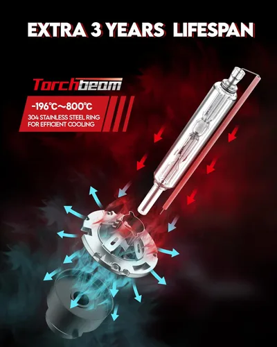 Miniatura 5 de Torchbeam D2S D2R Bombillas HID de xenón para faros delanteros, 35 W, 7600 lúmenes, 8000 K, azul hielo, bombilla de repuesto de haz alto y bajo