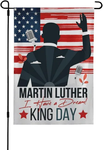 Miniatura 15 de Martin Luther King MLK - Bandera de jardín con texto en inglés "I Have A Dream", 12.5 x 18 pulgadas, banderas decorativas decorativas de doble cara