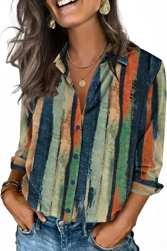 Miniatura 16 de Zeagoo Camisas con botones para mujer, manga 3/4, cuello en V, blusas con cuello en V, trajes casuales de negocios