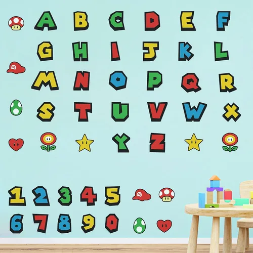 Miniatura 9 de Calcomanías de pared con letras ABC, calcomanías del alfabeto para decoración de habitación de niños, decoración de pared para guardería, decoración