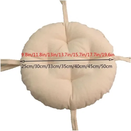 Miniatura 6 de Cojines de asiento redondos para exteriores con lazos, almohadillas para sillas de pana súper suaves, antideslizantes, herramientas para sillas