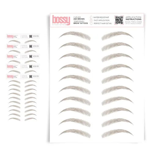 Miniatura 78 de 5 paquetes de tatuajes temporales para cejas, adhesivos impermeables para cejas, tatuajes falsos para el cabello tipo pelar de transferencia