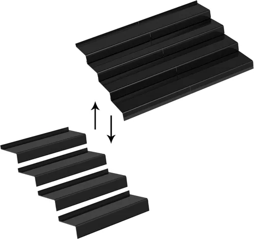 Miniatura 6 de Sezanrpt Organizador de cajones de especias de acrílico, ajustable de 12 a 24 pulgadas de ancho, estante organizador de especias de 4 niveles