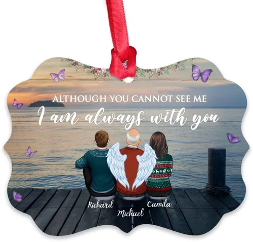 Miniatura 17 de Gossby Adorno conmemorativo de Navidad personalizado – Pérdida de padre estoy siempre contigo (padre, hija) personalizado para decoración de árbol
