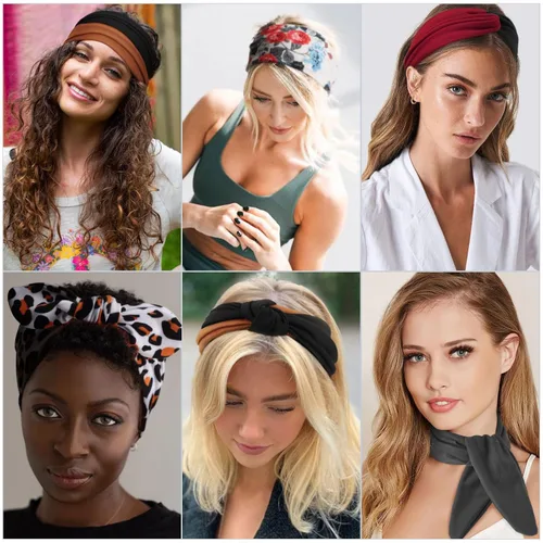 Miniatura 4 de DRESHOW 8 unidades de diademas ajustables con nudos antideslizantes elásticas, bandas de pelo de yoga para mujeres y niñas en colores sólidos