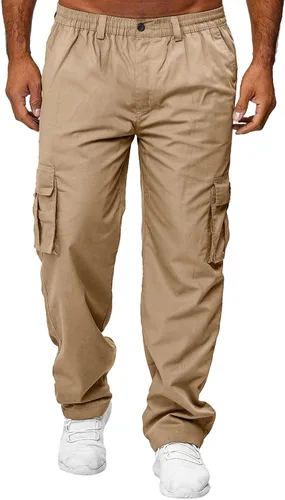 Miniatura 2 de AIFARLD Pantalones cargo para hombre con bolsillos, pantalones deportivos de algodón para senderismo, casuales, atléticos, deportivos