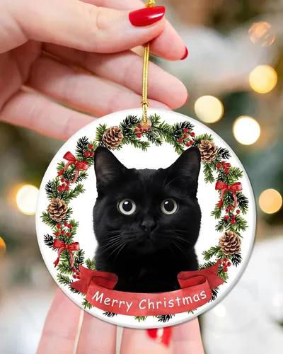 Miniatura 2 de Adorno de gato negro para árbol de Navidad, regalos para amantes de los gatos para mujeres, Keepasake, adornos de Navidad en liquidación