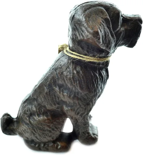 Miniatura 6 de Lulu Decor, Tope decorativo de hierro fundido para puerta de perro, topes de puerta, escultura, estatua de perro (negro, 4.50 libras)