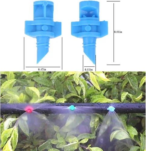 Miniatura 3 de 90 unids, 90/180/360 ángulo rociadores en miniatura jardín césped agua atomización rociador boquilla sistema de riego planta riego riego jardín riego