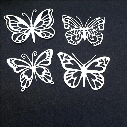 Miniatura 6 de ZECNG - 4 troqueles de corte de metal con diseño de mariposa para hacer tarjetas, herramientas de troqueles de mariposa de acero al carbono para #8
