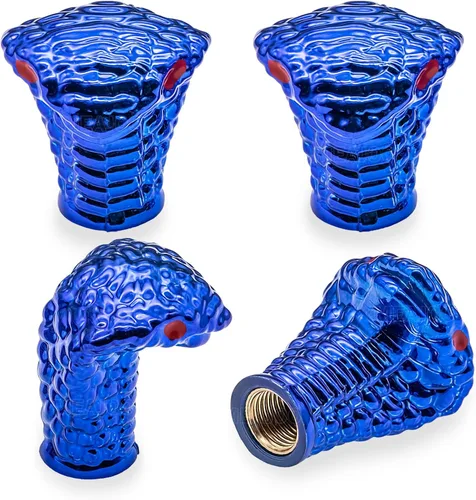 4 piezas de tapas de válvula de neumático estilo Cobra, forma de cabeza de serpiente, tapas universales de válvula de neumático con núcleo de cobre