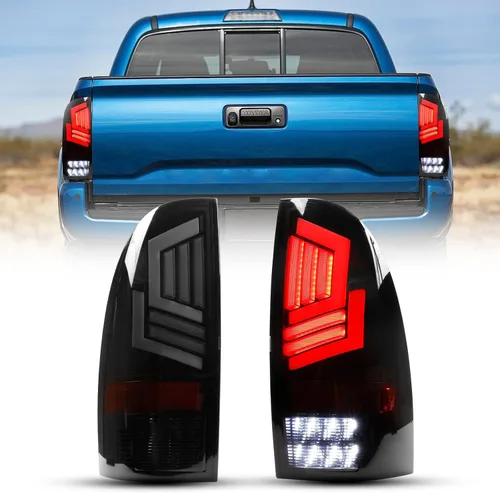 Miniatura 9 de ROXX Conjunto de lámpara de luz trasera LED para Toyota Tacoma 2005-2015, par de luces traseras LED de freno con señal de giro secuencial, carcasa