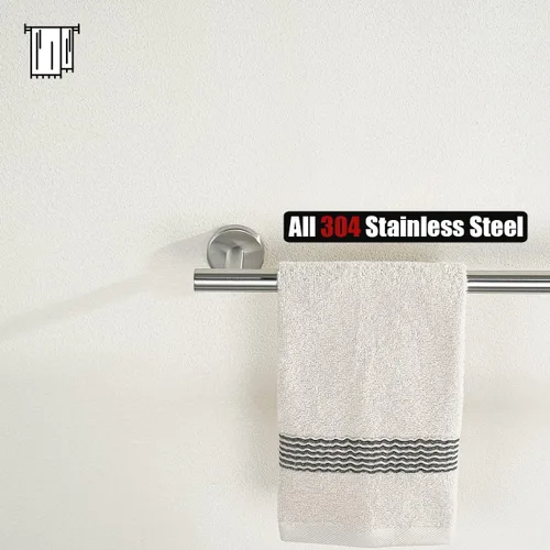 Miniatura 7 de JQK Toallero de baño, 20.5 pulgadas, acero inoxidable 304 de grosor de 0.031 in, soporte para toallas de baño, soporte de pared con acabado Cepillado