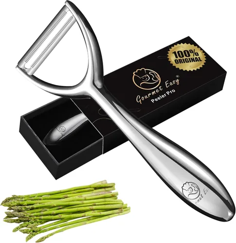 Pelador de verduras, pelador de patatas premium de acero inoxidable, hoja ultra afilada de alta resistencia para frutas y alimentos, en forma de Y