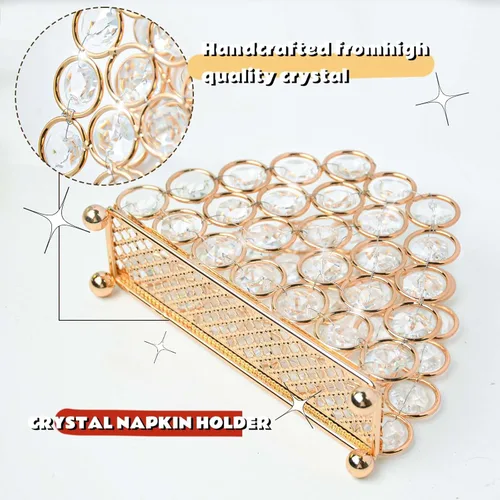 Miniatura 3 de Servilleteros de cristal elegantes y lujosos para servilletas de papel, cocina, comedor y encimeras, soporte para almacenamiento