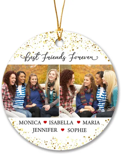 Miniatura 8 de Adornos de Navidad personalizados 2025 para amigas, regalos de adorno para la decoración del árbol de Navidad, regalo personalizado de Navidad