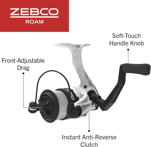Miniatura 4 de Zebco Roam - Combo de carrete giratorio y caña de pescar, caña de fibra de vidrio de 6 pies, mango Split ComfortGrip, pomo de mango Soft-Touch