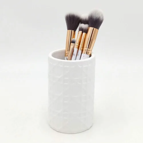 Miniatura 4 de CAA'S - Juego de accesorios de baño de cerámica de 4 piezas para decoración de baño, incluye dispensador de loción, soporte para cepillos