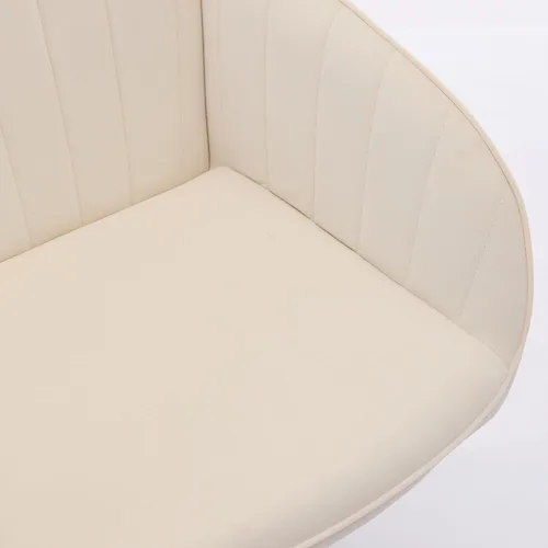 Miniatura 7 de Silla de escritorio de oficina de terciopelo con ruedas y base dorada, moderna silla giratoria ajustable, sillas de tocador tapizadas con brazos