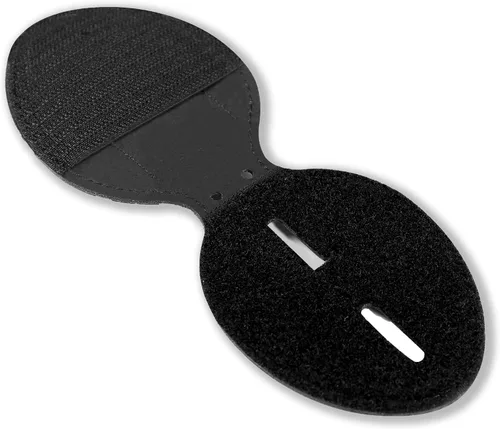 Miniatura 3 de Porta insignia de policía AKITSUAMA - De cuero de vaca, universal, negro, para fuerzas del orden, con clip metálico y cadena incluidos