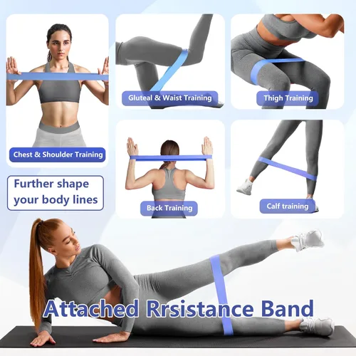 Miniatura 5 de Thigh Trainer, 360°Adjustable Pelvic Floor Muscle Trainer with LED Display, Inner Thigh Exerciser with 20LB Resistance Band for Women, Home Fitness