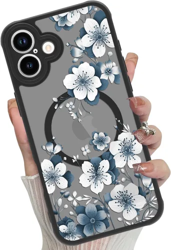 Miniatura 34 de Funda magnética para iPhone 17 Pro [compatible con MagSafe], bonita funda de moda con estampado de leopardo negro, translúcida, mate, parte trasera