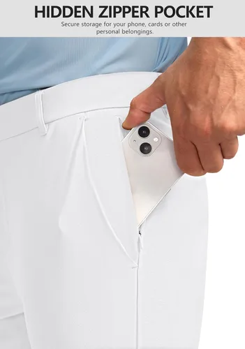 Miniatura 4 de Obla Pantalones de golf para hombre, 303234 pulgadas, ajustados, elásticos, ligeros, con 5 bolsillos, pantalones casuales de trabajo para hombre